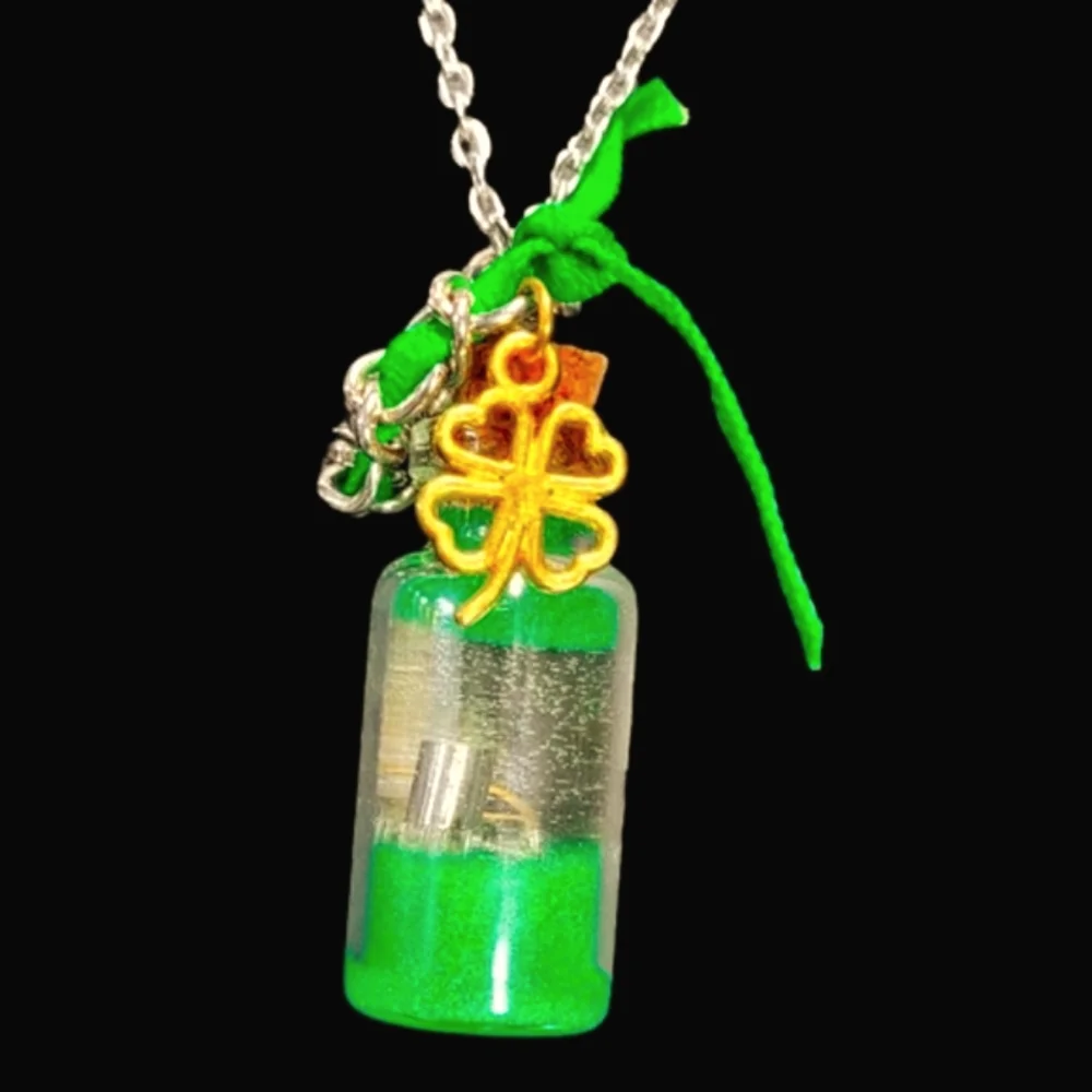 Handmade Steampunk St. Patrick's Watch Part Gears in Resin Necklace-NWT